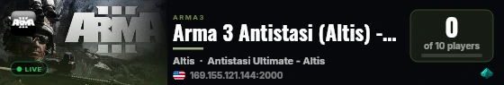 Arma 3 Server live status badge