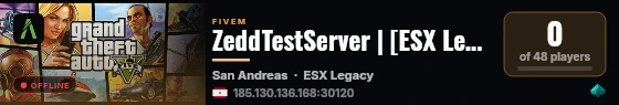 ZeddTestServer | [ESX Legacy] live status badge