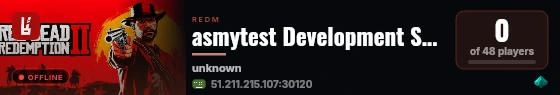 asmytest Development Server live status badge