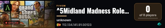 ^5Midland Madness Roleplay live status badge