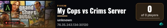 My Cops vs Crims Server live status badge