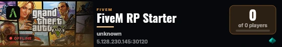 FiveM RP Starter live status badge