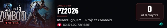 My PZ Server live status badge