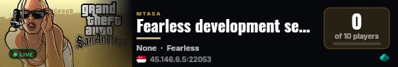 Fearless development server live status badge