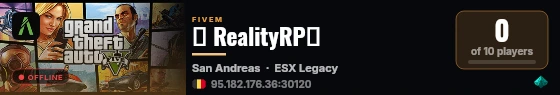🌴 RealityRP🌴 live status badge