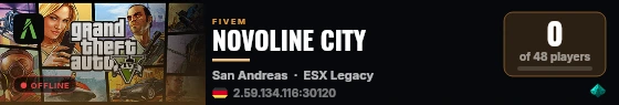 NOVOLINE CITY live status badge