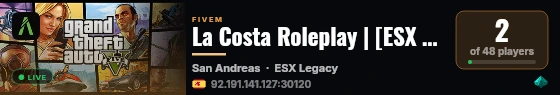 La Costa Roleplay | [La Costa Roleplay ⚓] live status badge