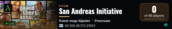 San Andreas Initiative live status badge