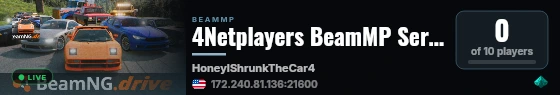4Netplayers BeamMP Server Bros live status badge