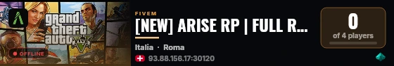 [NEW] ARISE RP | FULL RP | NO WL | FAZIONI & ATTIVITA' GRATIS! live status badge