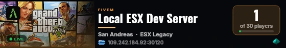 Local ESX Dev Server live status badge