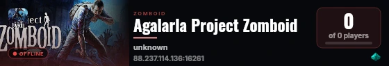 Agalarla Project Zomboid live status badge