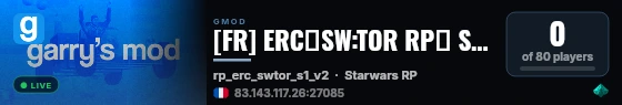 [FR] ERC・SW:TOR RP・ Secteur 1・.gg/ercsw live status badge