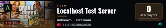 Localhost Test Server live status badge