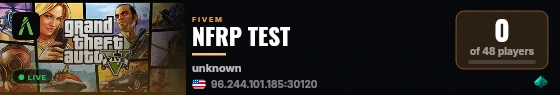 NFRP TEST live status badge