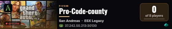 Pro-Code-county live status badge