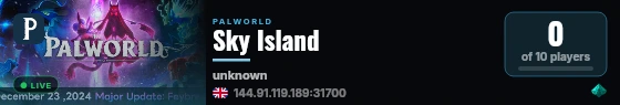 Sky Island live status badge