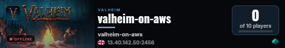 valheim-on-aws live status badge