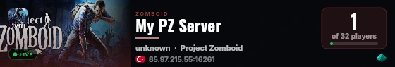 My PZ Server live status badge