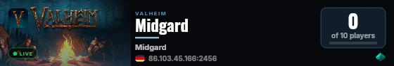 Midgard live status badge