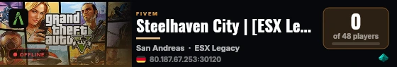 Steelhaven City | [ESX Legacy] live status badge