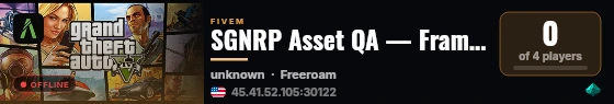 SGNRP Asset QA — Framework-Free live status badge