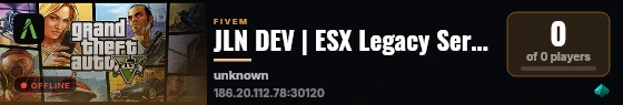 JLN DEV | ESX Legacy Server live status badge