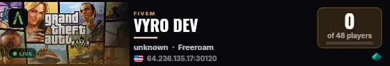 VYRO DEV live status badge