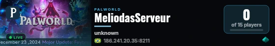 MeliodasServeur live status badge