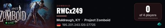 Indifferent Broccoli Project Zomboid Server live status badge