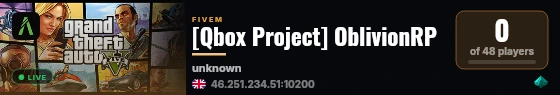 [Qbox Project] OblivionRP live status badge