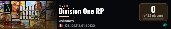 Division One RP live status badge
