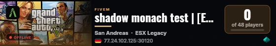 shadow monach test | [ESX Legacy] live status badge