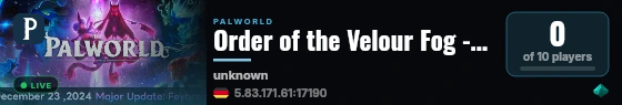 Order of the Velour Fog - OVF live status badge