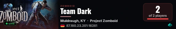 Team Dark live status badge