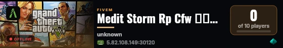 Medit Storm Rp Cfw سيرفر الحياة الواقعية live status badge
