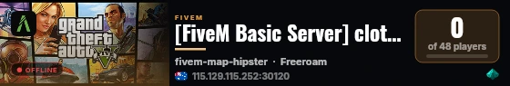 [FiveM Basic Server] clothingtest live status badge