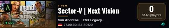 Sector-V | Next Vision live status badge