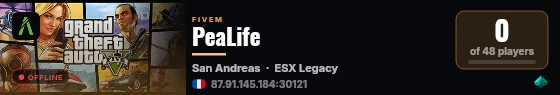 PeaLife live status badge