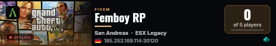 Femboy RP live status badge
