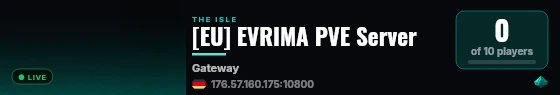 [EU] EVRIMA PVE Server live status badge