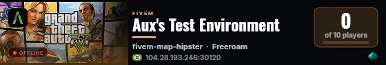 Aux's Test Environment live status badge