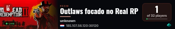 Outlaws focado no Real RP live status badge