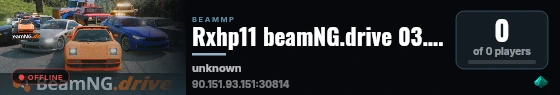 Rxhp11 beamNG.drive 03.08.26 live status badge