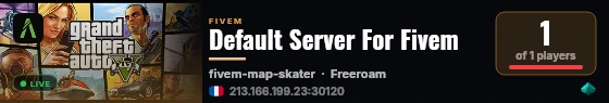 Default Server For Fivem live status badge