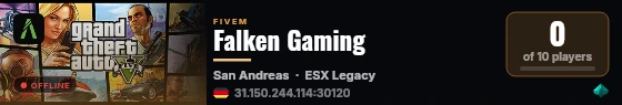 Falken Gaming live status badge