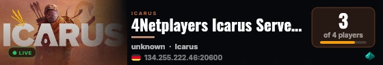 4Netplayers Icarus Server Hakki live status badge