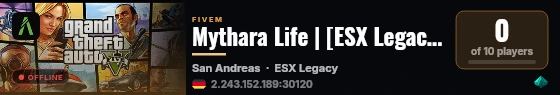Mythara Life | [ESX Legacy] live status badge