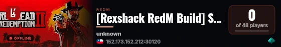[Rexshack RedM Build] Server de prueba3 live status badge