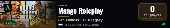 Mango Roleplay live status badge